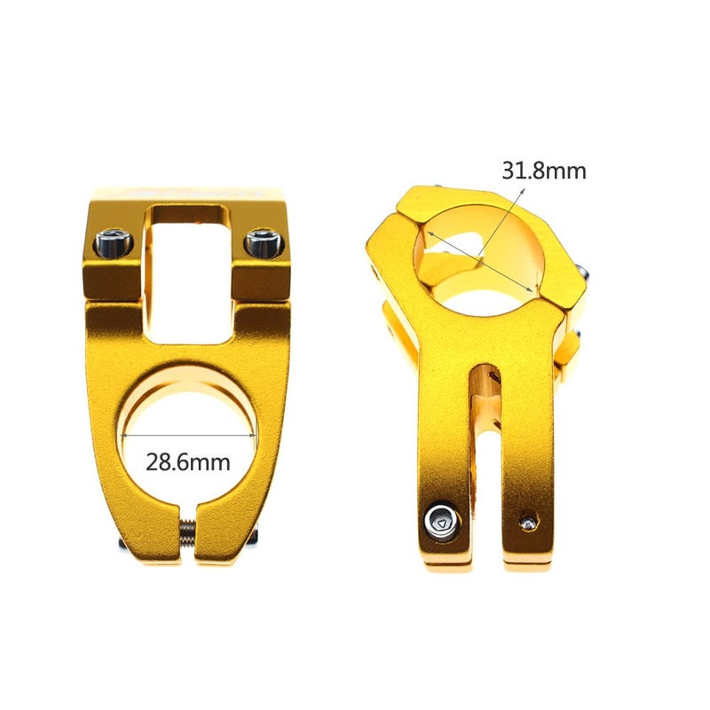 WAKE 31.8 Stem 45mm Bike Stem Wake Mountain Bike Stem Short Handlebar Stem for Most Bicycle, Road Bike, MTB, BMX, Fixie Gear, Cycling (Aluminum Alloy, Gold) - Image 3